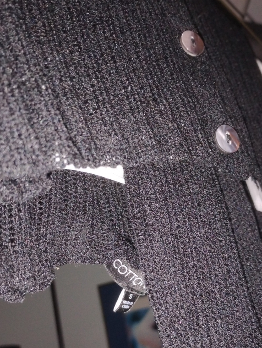 Cotton Candy Black  Cropped Sweater Top